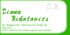 diana mikolovits business card